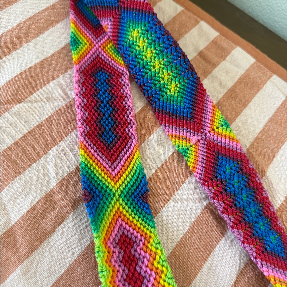 Handmade Rainbow Woven crossbody strap